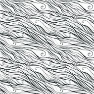Seamless pattern with doodle waves ornament N14