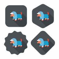 Pet Clothes flat icon with long shadow eps10 N29