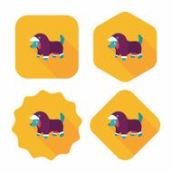 Pet Clothes flat icon with long shadow eps10 N30