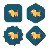 Pet Clothes flat icon with long shadow eps10 N31