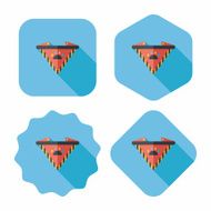 Pet dog chains flat icon with long shadow eps10 N36