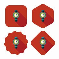 watch flat icon with long shadow eps10 N6