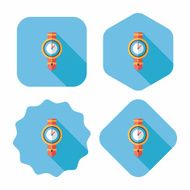 watch flat icon with long shadow eps10 N7
