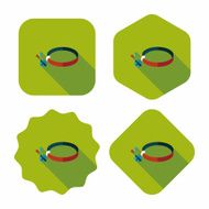 Pet dog chains flat icon with long shadow eps10 N39