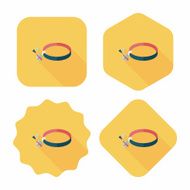 Pet dog chains flat icon with long shadow eps10 N42