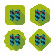 flip flop flat icon with long shadow eps10 N6