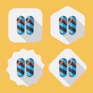 flip flop flat icon with long shadow eps10 N7