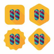 flip flop flat icon with long shadow eps10 N8
