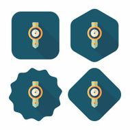 watch flat icon with long shadow eps10 N8