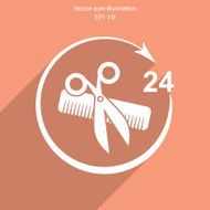 Vector hair salon tools 24 hours service