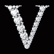 diamond letters with gemstones isolated on black