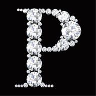 diamond letters with gemstones isolated on black N2