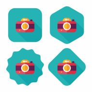 camera flat icon with long shadow eps10 N8