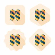 flip flop flat icon with long shadow eps10 N9