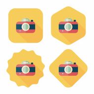 camera flat icon with long shadow eps10 N9