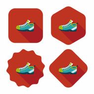sneaker flat icon with long shadow eps10 N18