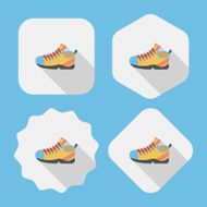 sneaker flat icon with long shadow eps10 N19