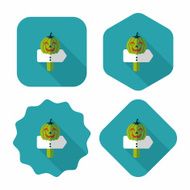 pumpkin sign flat icon with long shadow eps10