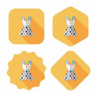 woman dress flat icon with long shadow eps10 N31