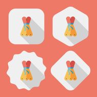 woman dress flat icon with long shadow eps10 N32