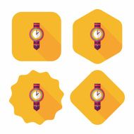 watch flat icon with long shadow eps10 N9
