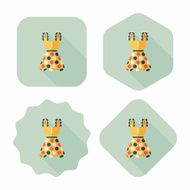 woman dress flat icon with long shadow eps10 N35