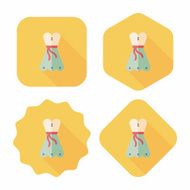 woman dress flat icon with long shadow eps10 N36
