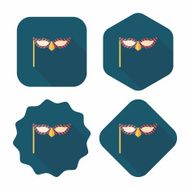 party mask flat icon with long shadow eps10 N31