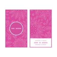 Vector pink abstract flowers texture vertical round frame pattern business
