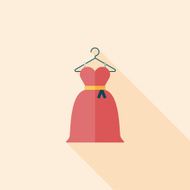 wedding dress flat icon with long shadow eps10 N24
