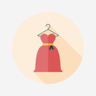 wedding dress flat icon with long shadow eps10 N25
