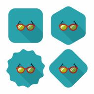 Glasses flat icon with long shadow eps10 N6
