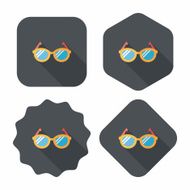Glasses flat icon with long shadow eps10 N7