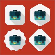 Briefcase flat icon with long shadow eps10