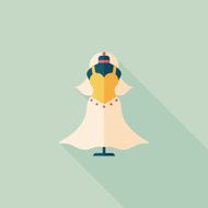 wedding dress flat icon with long shadow eps10 N35