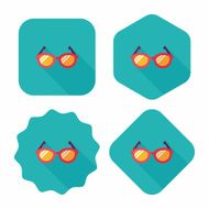Glasses flat icon with long shadow eps10 N8
