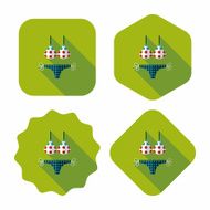 Swimming suit flat icon with long shadow N13