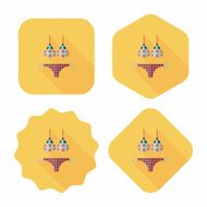 Swimming suit flat icon with long shadow N15