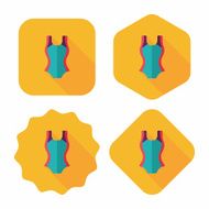 swimming suit flat icon with long shadow eps10 N6