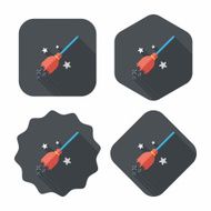 Witch broom flat icon with long shadow eps10 N6