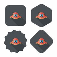 Women hat flat icon with long shadow eps10 N11