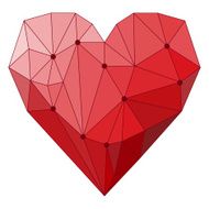 geometric abstract polygonal heart isolated on white for valentines