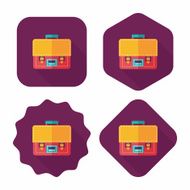 Briefcase flat icon with long shadow eps10 N2