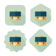 Briefcase flat icon with long shadow eps10 N3