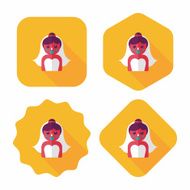 wedding bride flat icon with long shadow eps10 N59