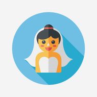 wedding bride flat icon with long shadow eps10 N60