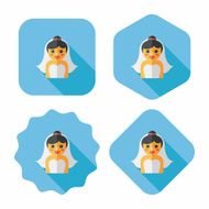 wedding bride flat icon with long shadow eps10 N61