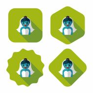wedding bride flat icon with long shadow eps10 N64