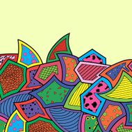 Background with colored polygons and triangles