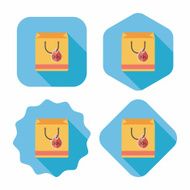 shopping paper bag flat icon with long shadow eps10 N48